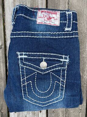 Vintage True Religion Jeans Size 30 JOEY Blue Contrast Stitch